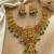 Gold temple jewelry set - south indian lakshmi necklace & jhumka earrings