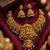 Gold temple jewelry set - south indian lakshmi necklace & jhumka earrings