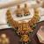 Gold temple jewelry set - south indian lakshmi necklace & jhumka earrings