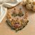 Antique gold south indian temple jewelry set: divine shiva parvati necklace with jhumkas for bridal & festive wear