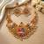 Antique gold south indian temple jewelry set: divine shiva parvati necklace with jhumkas for bridal & festive wear