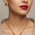 Traditional gold-plated emerald green pendant necklace :: set - handcrafted ethnic jewelry for women