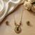Traditional gold-plated emerald green pendant necklace :: set - handcrafted ethnic jewelry for women