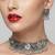 Oxidized silver mirror choker set, traditional ethnic indian jewelry for women, bollywood wedding & festival necklace