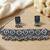 Oxidized silver mirror choker set, traditional ethnic indian jewelry for women, bollywood wedding & festival necklace
