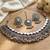 Oxidized silver mirror choker set, traditional ethnic indian jewelry for women, bollywood wedding & festival necklace