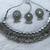 Oxidized silver mirror choker set, traditional ethnic indian jewelry for women, bollywood wedding & festival necklace