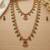 Green emerald necklace set long haram temple jewelry south indian bridal jewelry set