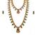Green emerald necklace set long haram temple jewelry south indian bridal jewelry set