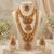 South indian temple jewelry set: lakshmi long haram necklace, choker, earrings & maang tikka bridal set