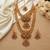 South indian temple jewelry set: lakshmi long haram necklace, choker, earrings & maang tikka bridal set