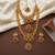 South indian temple jewelry set: lakshmi long haram necklace, choker, earrings & maang tikka bridal set