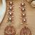Gold kemp  earrings with matal chain, south indian temple jewelry set, bridal wedding earrings