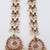 Gold kemp  earrings with matal chain, south indian temple jewelry set, bridal wedding earrings