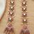 Gold kemp  earrings with matal chain, south indian temple jewelry set, bridal wedding earrings