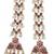 Gold kemp  earrings with matal chain, south indian temple jewelry set, bridal wedding earrings