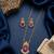 Temple jewelry set with ruby stone pendant & drop earrings | indian bridal wedding necklace