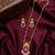 Temple jewelry set with ruby stone pendant & drop earrings | indian bridal wedding necklace