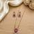 Temple jewelry set with ruby stone pendant & drop earrings | indian bridal wedding necklace