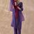 Ethnic Motifs Embroidered V-Neck Zari Straight Kurta With Trousers & Dupatta
