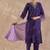 Ethnic Motifs Embroidered V-Neck Zari Straight Kurta With Trousers & Dupatta