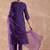 Ethnic Motifs Embroidered V-Neck Zari Straight Kurta With Trousers & Dupatta