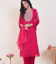 Ethnic Motifs Embroidered Regular Sequinned Kurta With Trousers & Dupatta