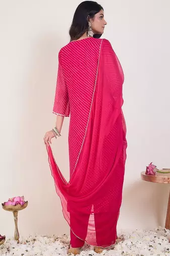 Ethnic Motifs Embroidered Regular Sequinned Kurta With Trousers & Dupatta