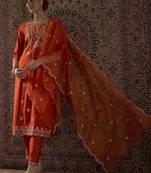 Ethnic Motifs Embroidered Thread Work Kurta With Trousers & Dupatta