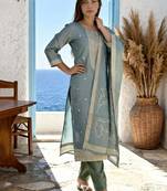 Women Regular Kurta with Trousers & With Dupatta