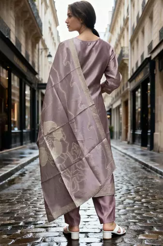 Women Regular Kurta with Trousers & With Dupatta