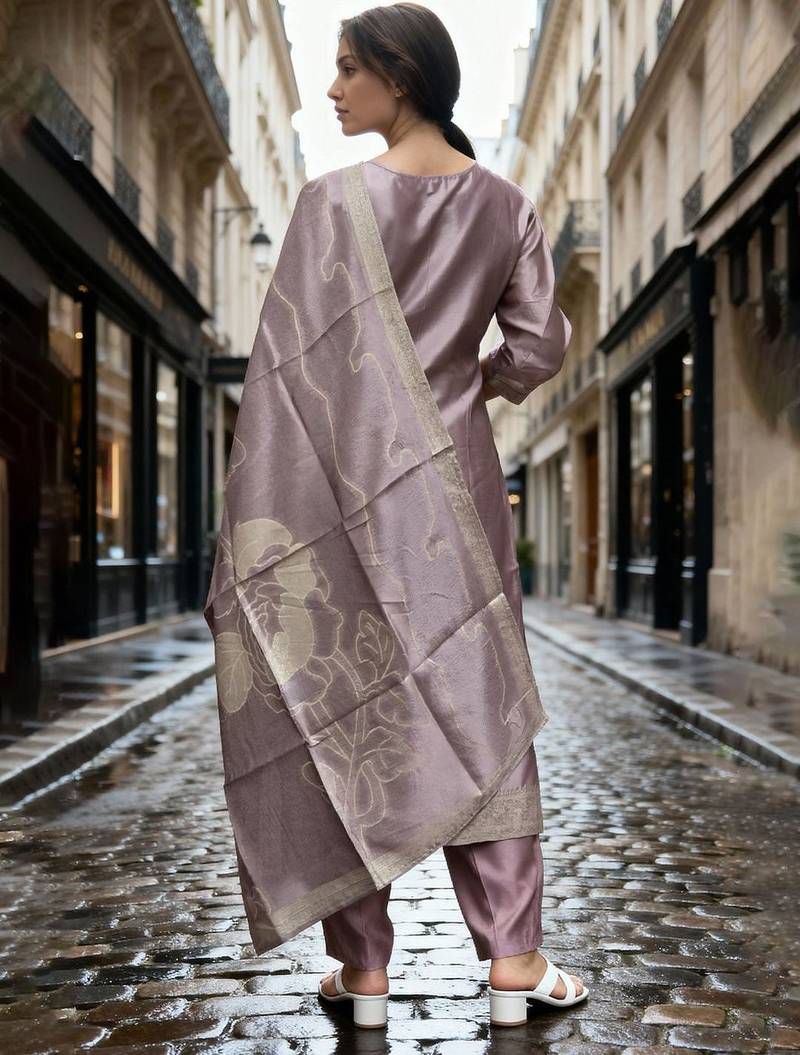 Women Regular Kurta with Trousers & With Dupatta