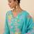 Floral Embroidered Panelled Thread Work A-Line Kurta With Trousers & Dupatta