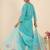 Floral Embroidered Panelled Thread Work A-Line Kurta With Trousers & Dupatta
