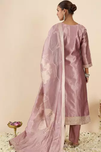 Women Ethnic Motifs Regular Kurta with Trousers & With Dupatta