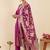 Floral Embroidered V-Neck Regular Straight Kurta With Trousers & Dupatta