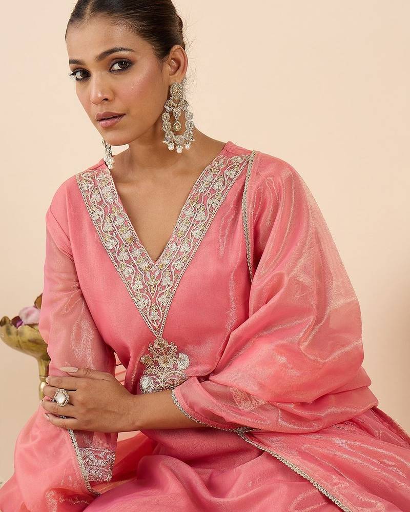 Women Ethnic Motifs Embroidered Regular Kurta with Trousers & With Dupatta
