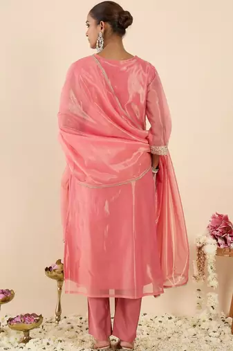 Women Ethnic Motifs Embroidered Regular Kurta with Trousers & With Dupatta