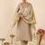 Women Floral Regular Thread Work Raw Silk Kurta with Trousers & With Dupatta