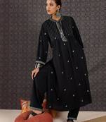 Women Ethnic Motifs Embroidered Panelled Thread Work Kurta with Trousers