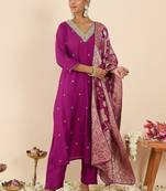 Yoke Design Thread Work Kurta With Palazzos
