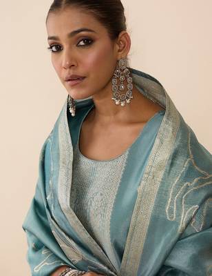 Floral Printed Thread Work Pure Cotton Kurta With Palazzos & Dupatta 3