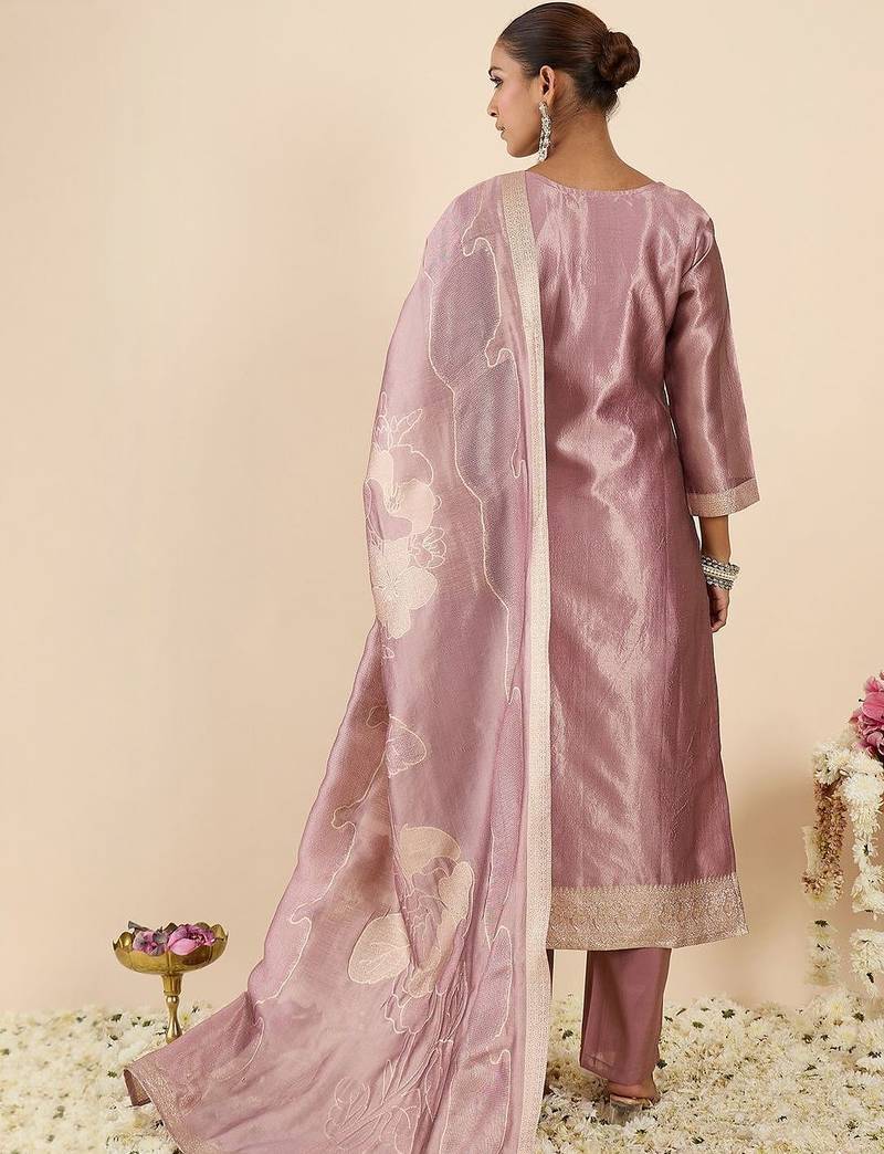 Women Ethnic Motifs Regular Kurta with Trousers & With Dupatta