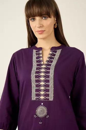 Women Ethnic Motifs Printed Regular Pure Cotton Kurta with Trousers