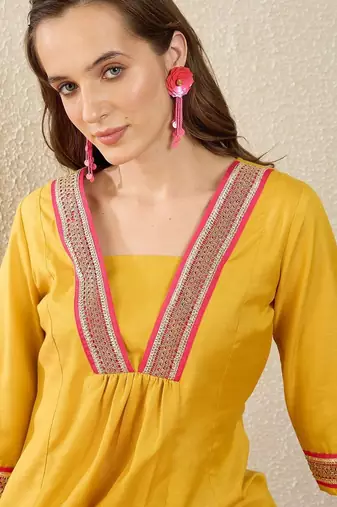 Women Empire Gotta Patti Kurta with Trousers
