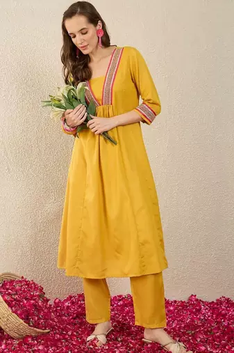 Women Empire Gotta Patti Kurta with Trousers