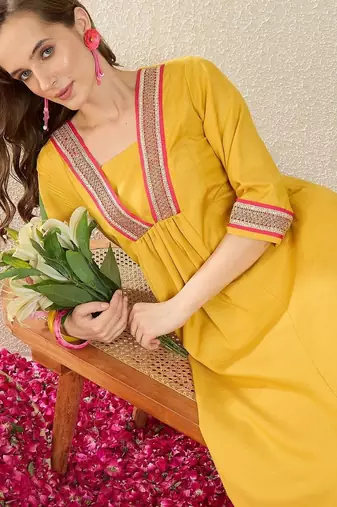 Women Empire Gotta Patti Kurta with Trousers