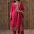 Ethnic Motifs Embroidered Chanderi Cotton Kurta With Trousers & Dupatta