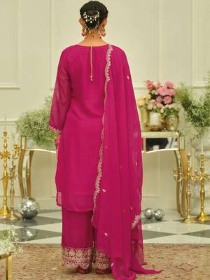 Ethnic Motifs Embroidered Thread Work Kurta With Patiala & Dupatta 3