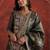 Woven Design V-Neck Zari Straight Kurta With Trousers & Dupatta